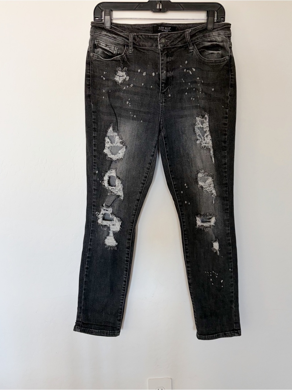 Judy Blue Boyfriend Fit Paint Splash Distressed High Rise Jeans Size 11/30